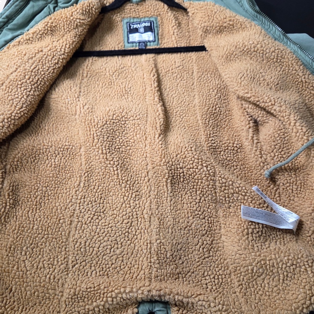 Terranova Parka Jacket Kids 12-13 Green Good Sherpa Lined Hooded CPBU00537A - Picture 2 of 9